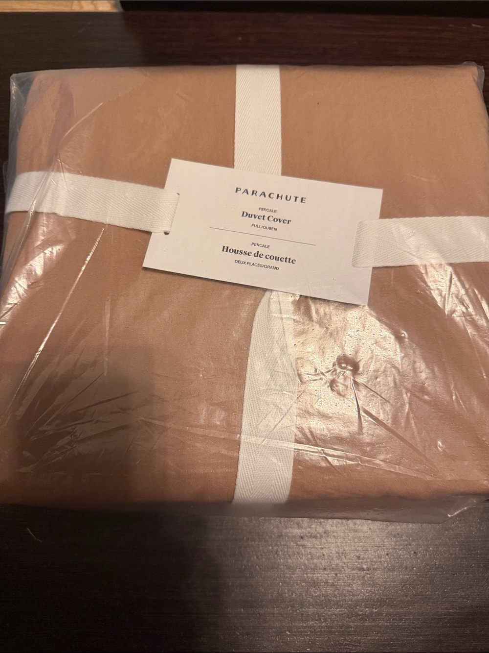 Parachute Percale Duvet Cover in Adobe. Full/Queen